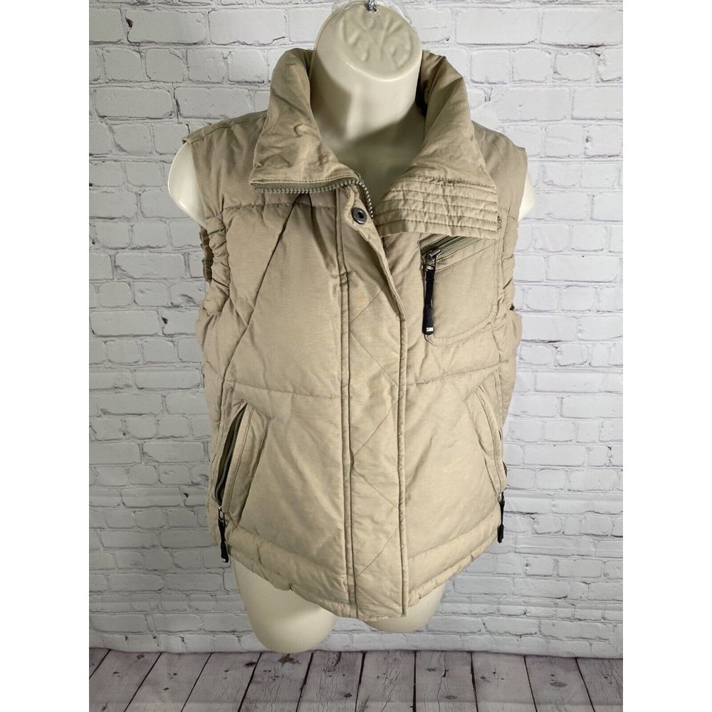 Top Shop Snowear Light Brown Full Zip Snap Close Collared Winter Vest Women’s 6